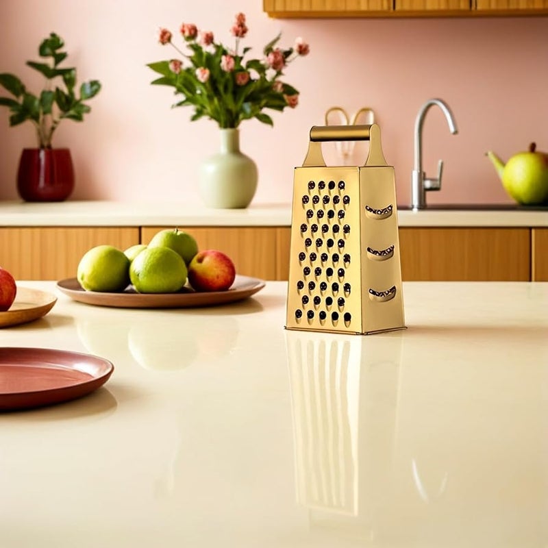Heavy Duty Stainless Steel Four Sided Kitchen Grater For Cheese Vegetables Easy Clean - Image 4